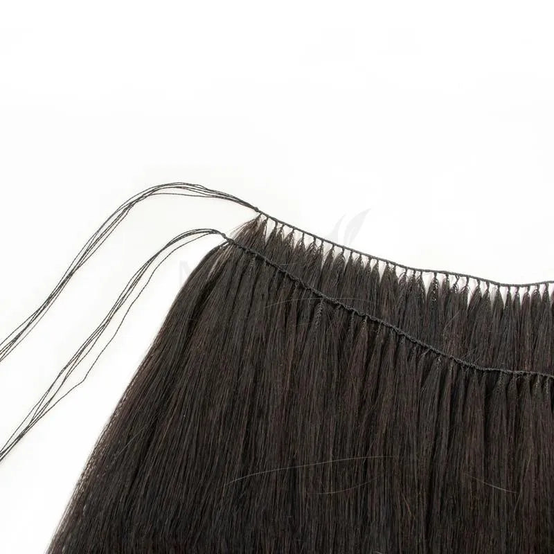 Natural Human Hair Feather Hair Extensions - Micro Ring Weft, Reusable, 20-22 Inch