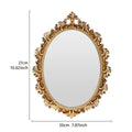 Golden Oval Resin Wall Mirror - Room Decor Hanging Mirror for Bedroom