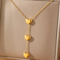 Small Peach Heart Pendant Necklace for Women - Valentine's Day Gift Jewelry