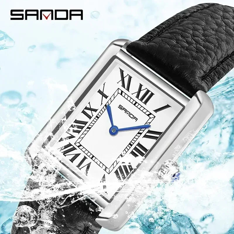 Luxury Couple Quartz Watches Waterproof Scratch-Resistant Leather Strap