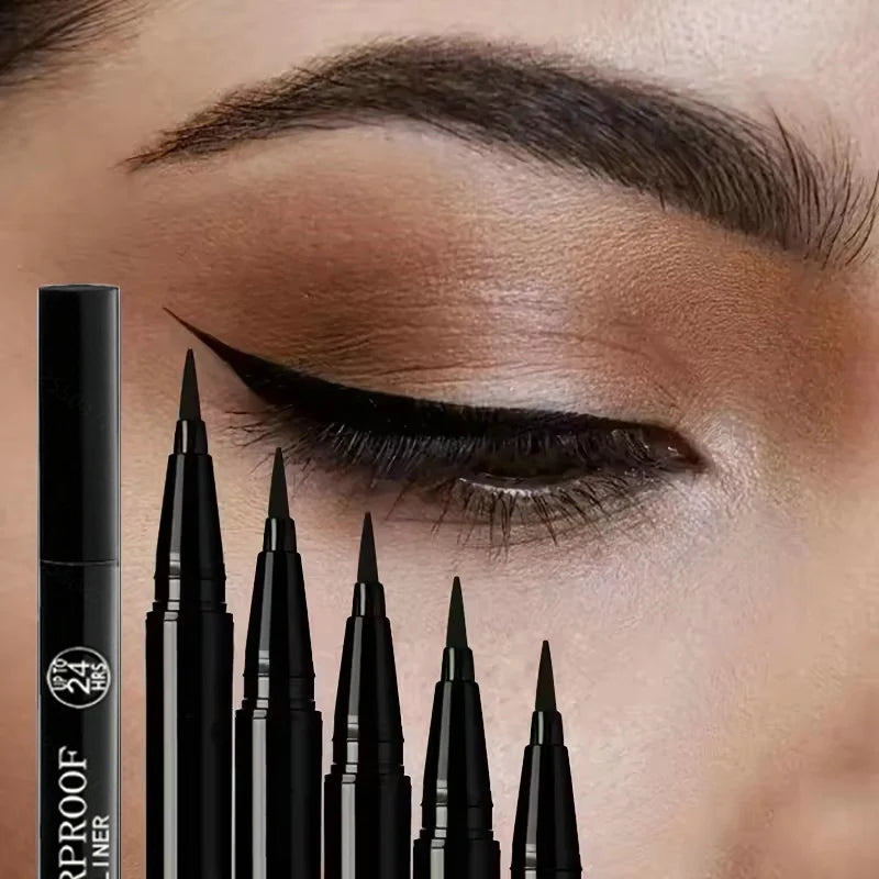 Waterproof Black Eyeliner Pencils - Smudge-Proof & Long-Lasting, Beginner-Friendly Makeup Set