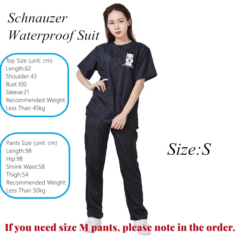 Pet Groomer Waterproof Uniform Suit Set with Breathable Soft Overalls for Haircutting