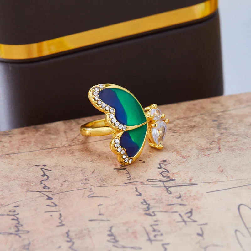 Adjustable Women's Butterfly Ring - Romantic Jewelry Gift for Women