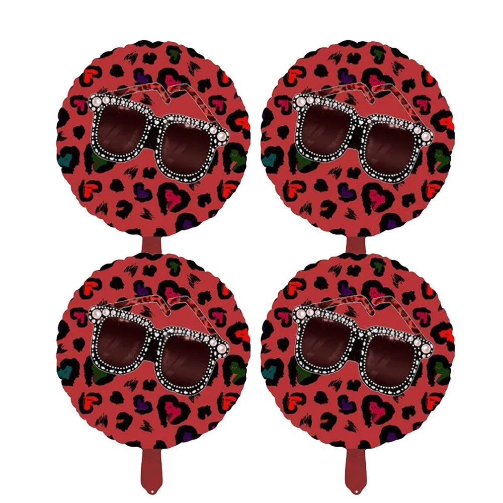 4PCS Movie Night Party Decorations Foil Balloons Sunglasses Popcorn Balloons for Birthday & Celebration