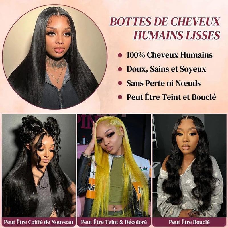 Double Drawn Human Hair Bundles - Brazilian Virgin Hair Extensions 16+ Inches