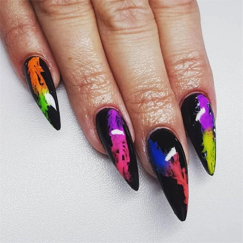 Neon Nail Powder Set Fluorescent Glitter Chrome Dust for DIY Manicure