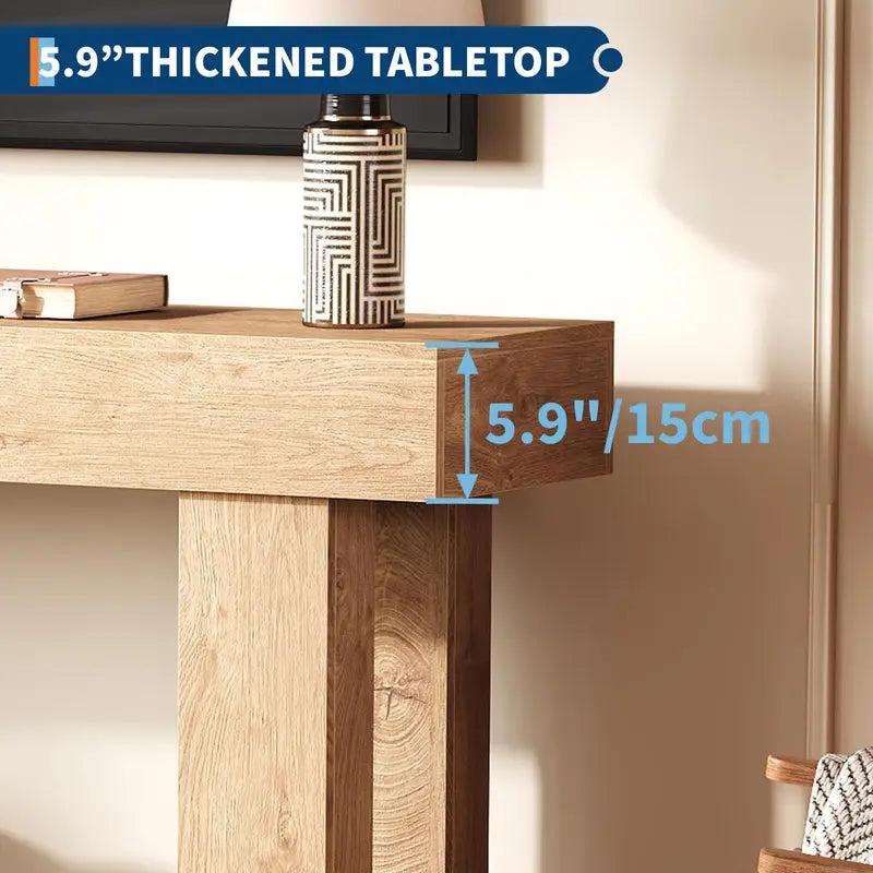 63-Inch Farmhouse Narrow Console Table for Entryway & Hallway