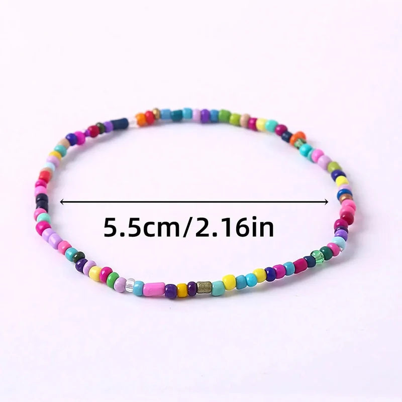 Colorful Boho Beaded Bracelets Set - 17 Stretchable Elastic Jewelry for Women