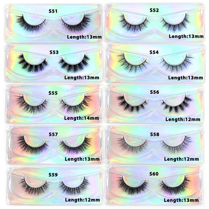 Natural 3D Mink Lashes Fluffy Wispy False Eyelashes - Cruelty-Free, Reusable 20+ Times