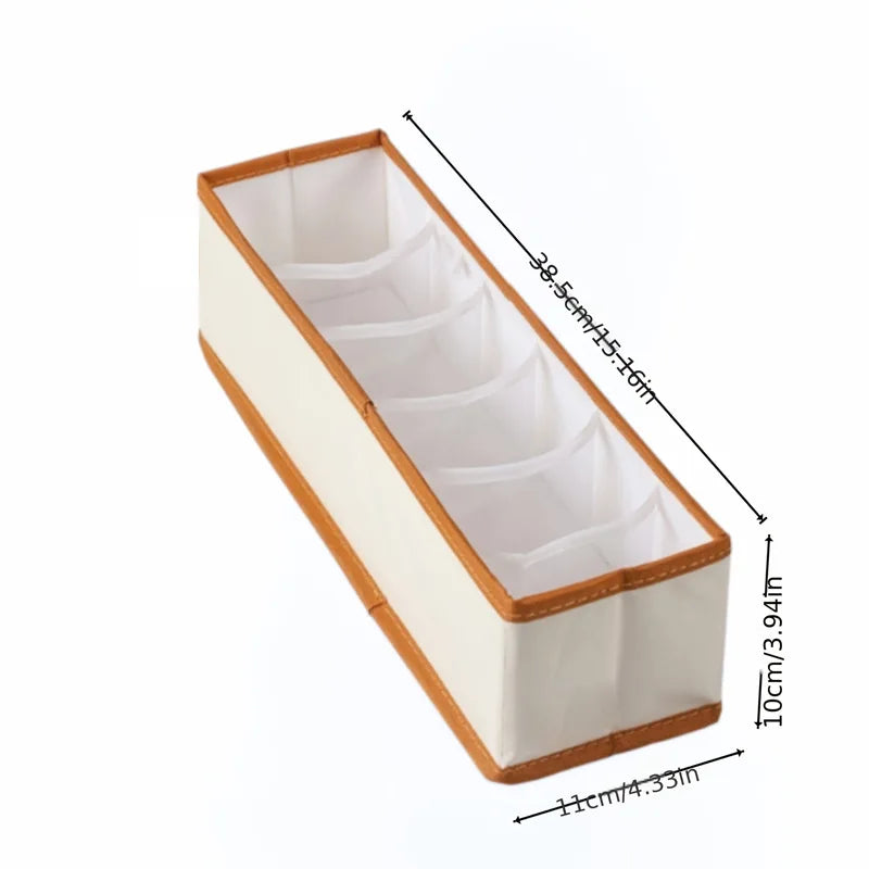 Leather-Style Belt & Accessory Organizer Box with 6 Compartments - Space-Saving Closet Storage