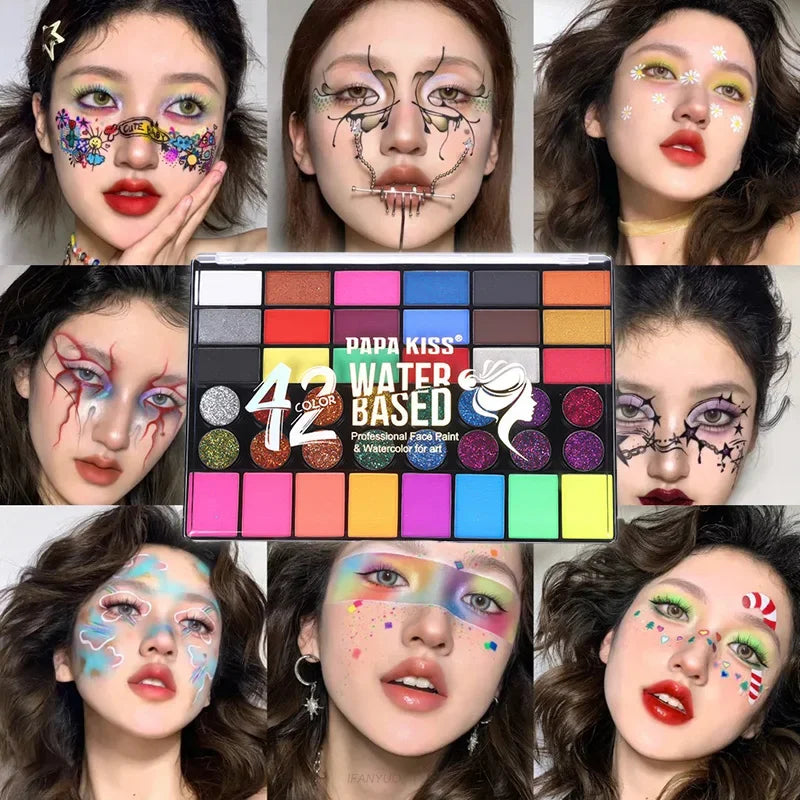 20 Colors Face and Body Paint Set Non-Toxic Safe for Kids Halloween Cosplay Party Art