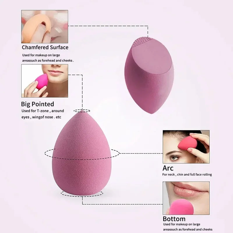 Multi-Purpose Makeup Sponge Blender Set - Soft Foundation, Concealer & Powder Blenders