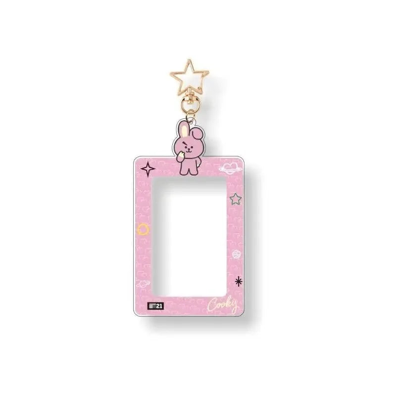 Kawaii BT21 Card Holder Keychain with Card Storage Pendant ID Badge Case