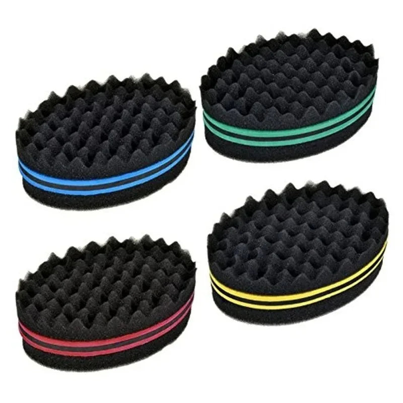 Double-Sided Magic Twisted Hairbrush Sponge for Styling & Curling - Reusable Oval Tool