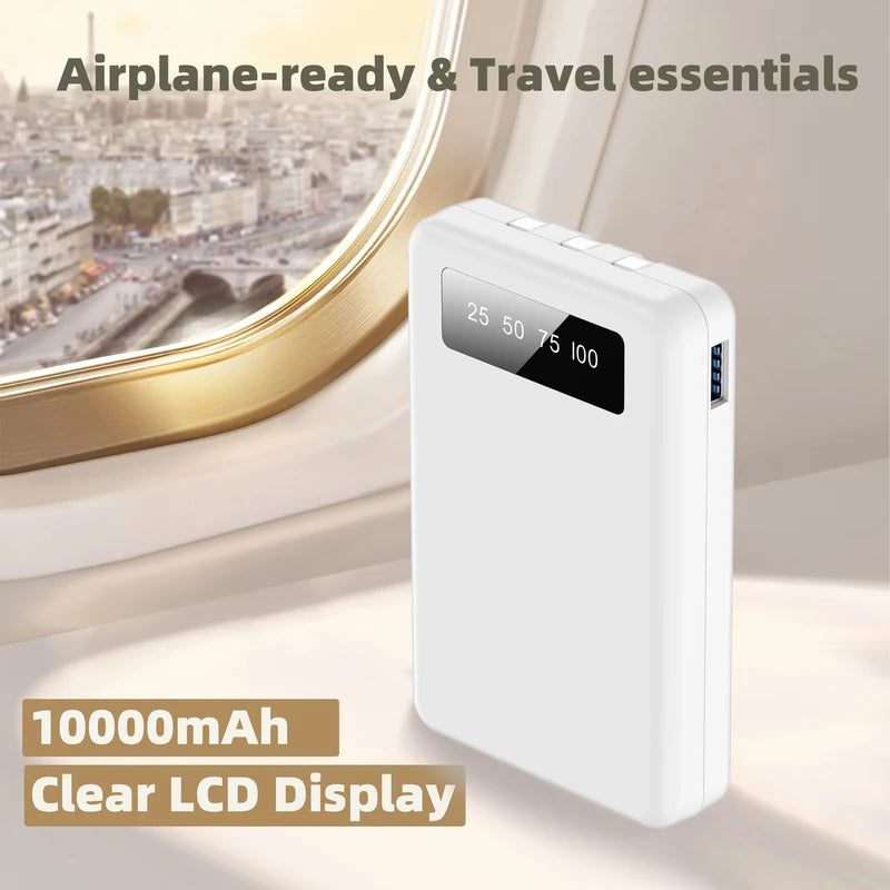 Portable Power Bank 10000mAh with LED Display & Multi-Device Charging