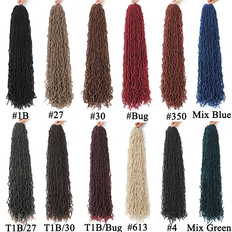 Long Faux Locks Crochet Braids Hair Extensions - Soft Synthetic Locs for Women