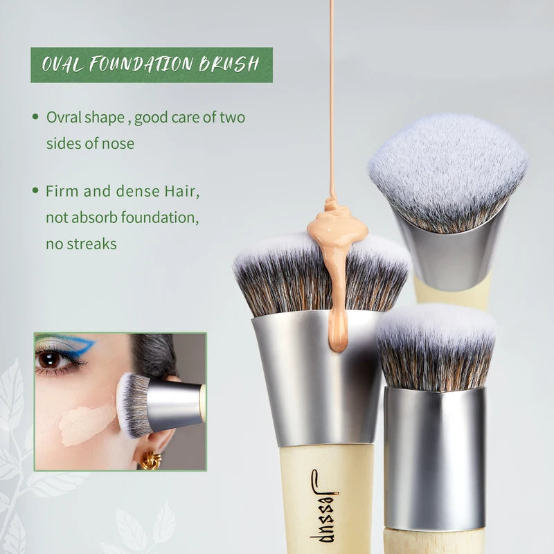 Vegan Makeup Brush Set 12PCS - Synthetic Foundation Eye Blending Face