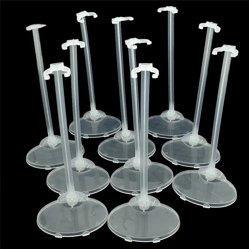 Clear Plastic Doll Support Stand Set for Toy Figures Display (10/20PCS)