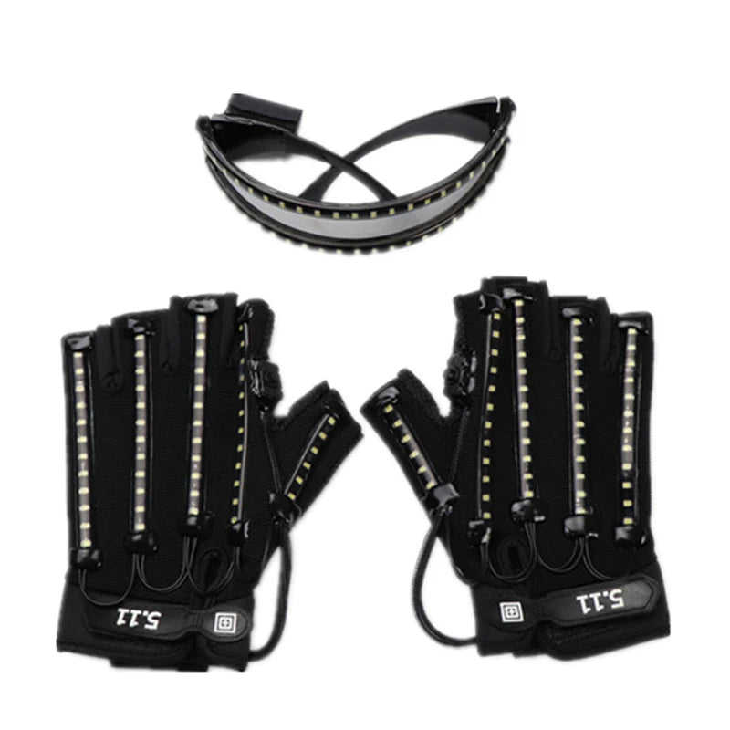 LED Glow Gloves Flashing Finger Lights for Parties Halloween Rave Light Gloves
