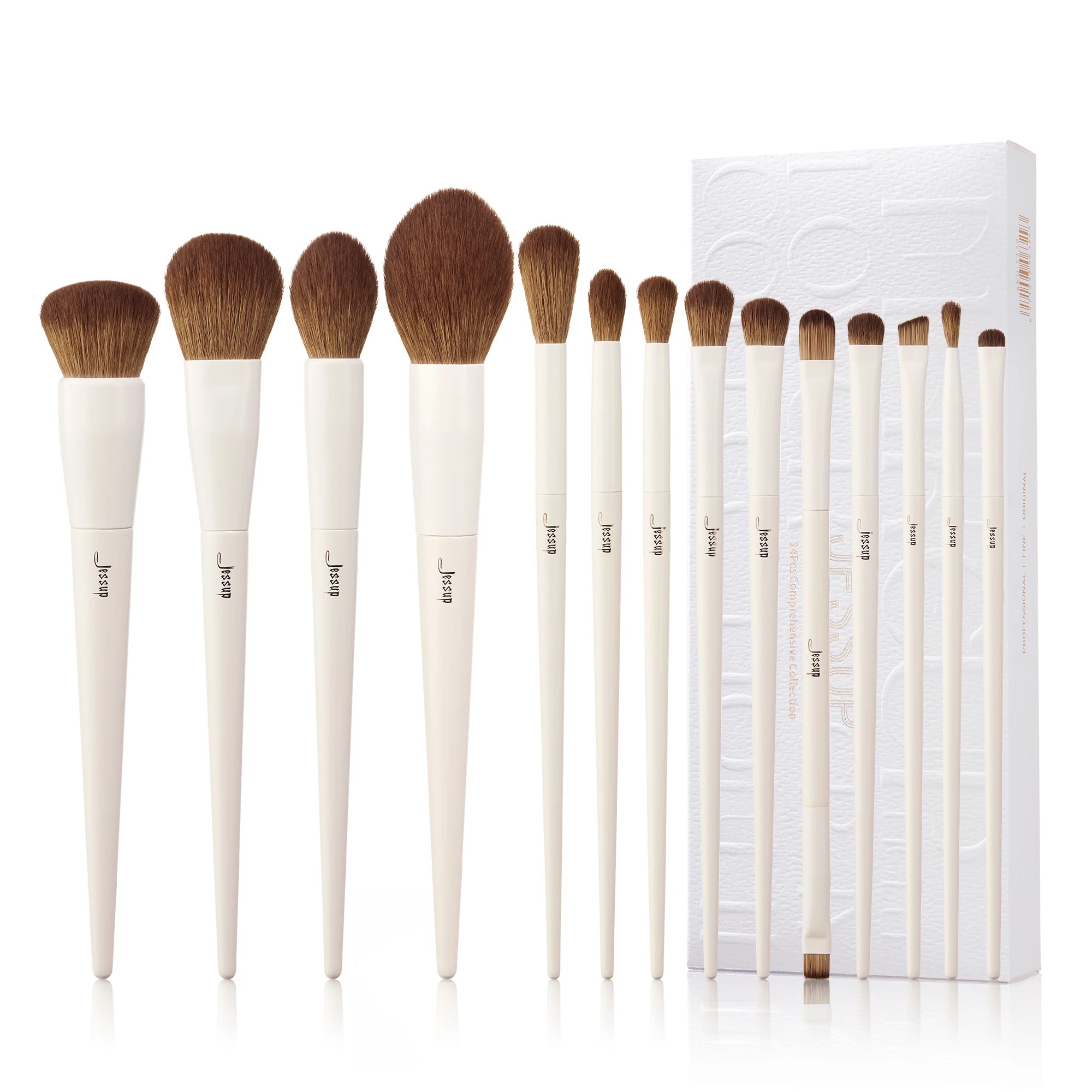 14-Piece Makeup Brush Set with Synthetic Face & Eye Brushes for Flawless Looks