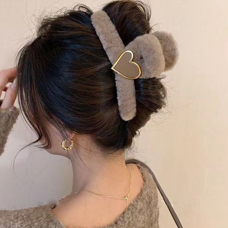 Soft Plush Bow Hair Clip - Elegant Winter Hair Accessory for All Hairstyles