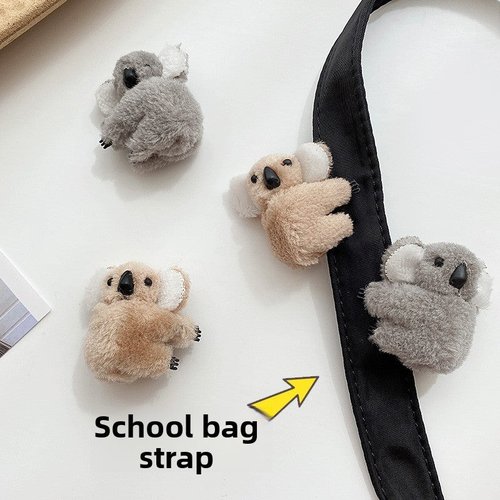 Handmade Plush Koala Hair Clip Cute Animal Side Bangs Grip for Women