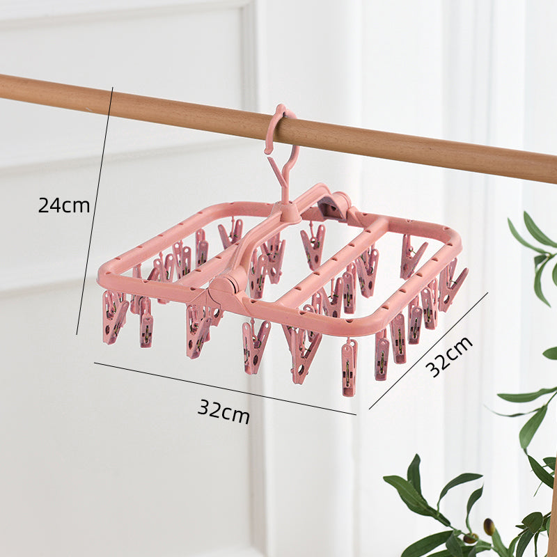 Windproof Clothes Drying Rack with Plastic Clips