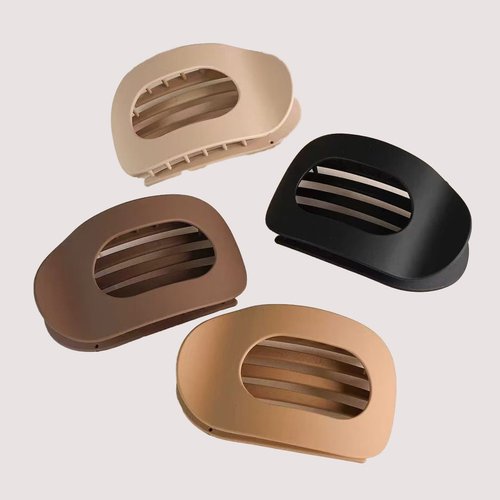 Matte Geometric Hair Claw Clip - 9.5cm Large Non-Slip Oval Resin Hairpin