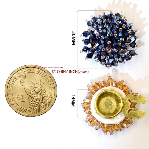 Decorative Button Covers with Crystal Accents