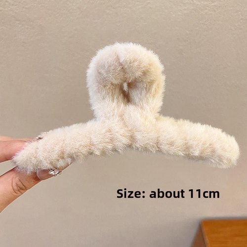 Handmade Plush Hair Clip Soft Faux Fur Claw Clip for Thick Hair Accessories
