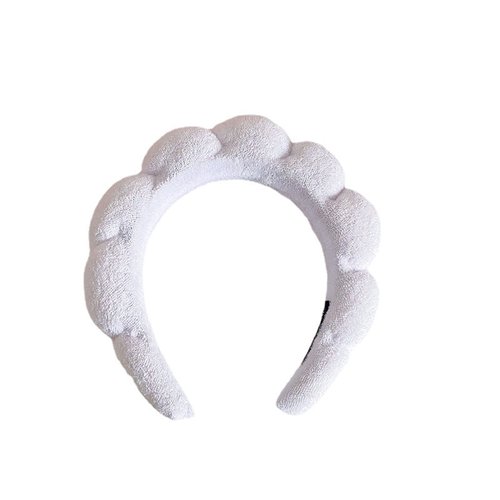 Handmade Sponge Spa Headband and Wristband Set Soft Flannel Skincare Kit