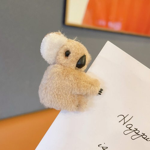 Handmade Plush Koala Hair Clip Cute Animal Side Bangs Grip for Women