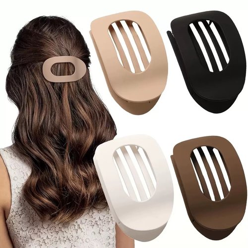 Matte Geometric Hair Claw Clip - 9.5cm Large Non-Slip Oval Resin Hairpin