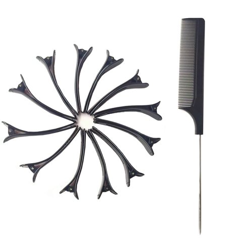13-piece comb and clip set