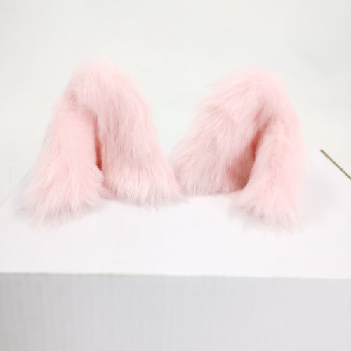 Plush Cat Ear Helmet Decorations - Removable Faux Fur Ears for Motorcycle Helmets