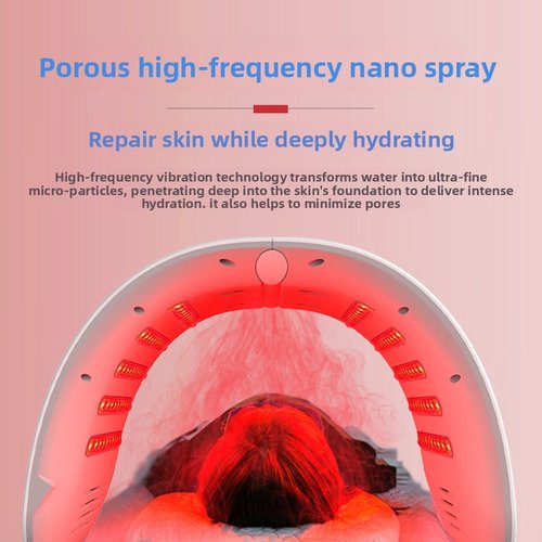 7-Color Infrared LED Photon Beauty Device with Hydrating Spray for Skin Care