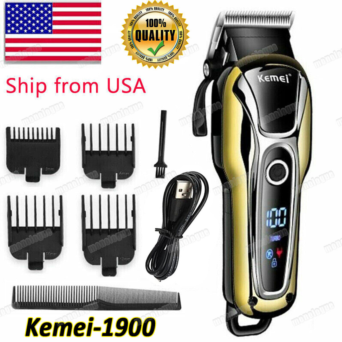 Cordless Hair Clipper Kit for Men & Barbers - Rechargeable & Adjustable