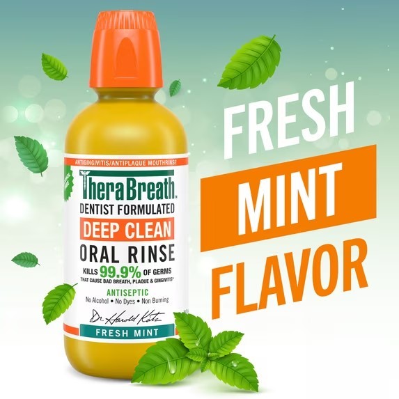 Alcohol-Free Fresh Mint Mouthwash - Deep Clean & Germ Killer, 16 fl oz