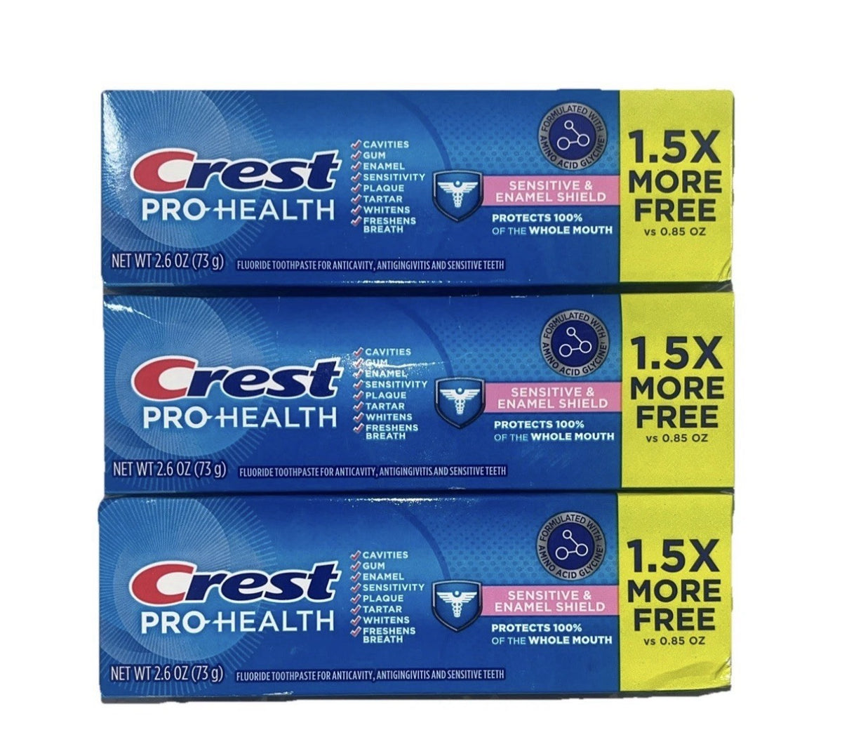 Crest Pro-Health Sensitive Enamel Shield Fluoride Toothpaste 3-Pack 2.6oz