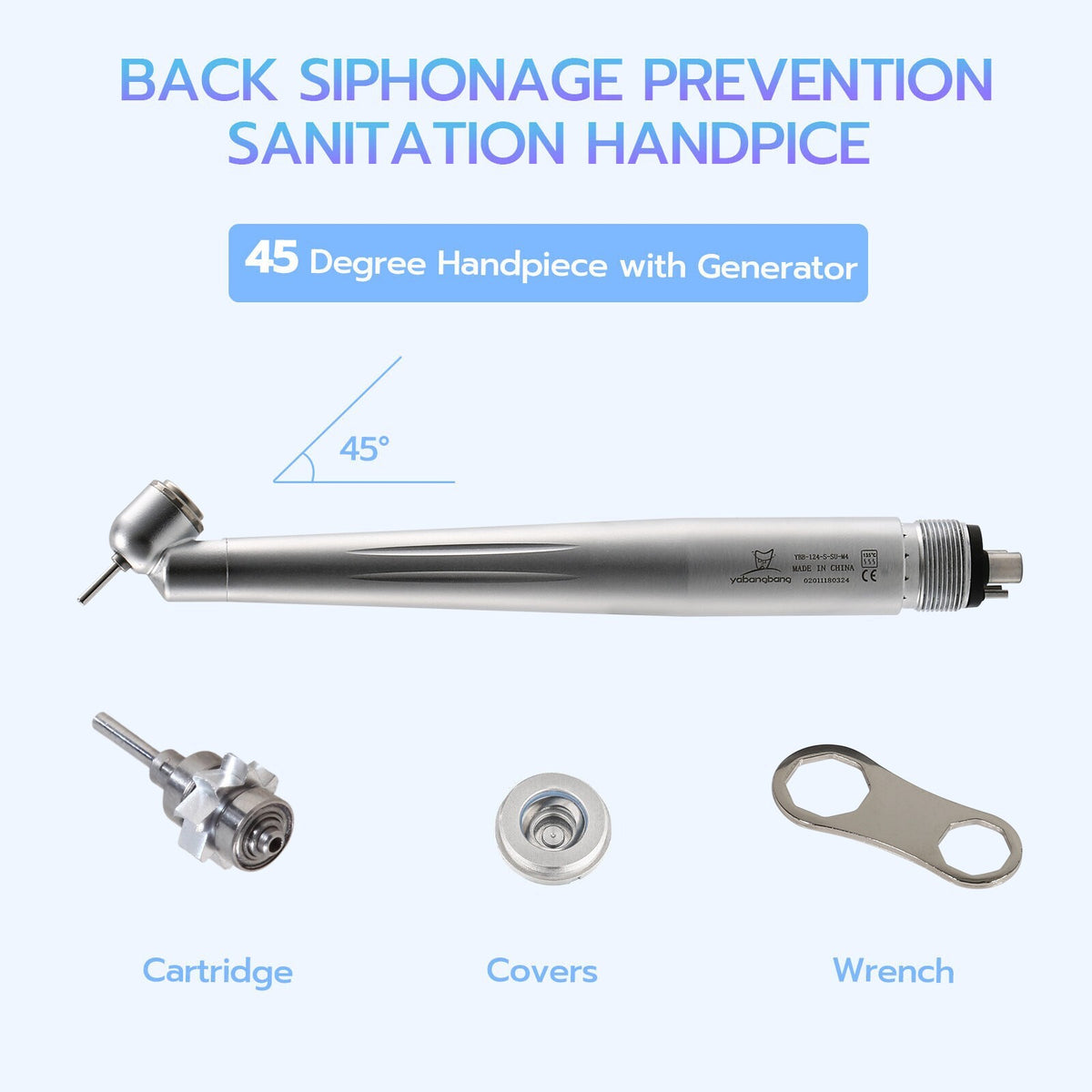 Dental High Speed Handpiece 45 Degree Surgical Push Button 4 Hole NSK Style