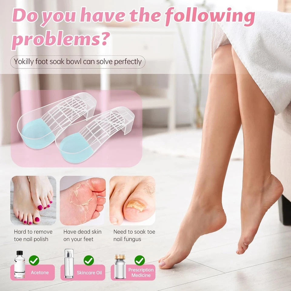 Toe Nail Soaking Bowl Set - Shoe-Shaped Foot Bath for Nail Care, 2 Pieces