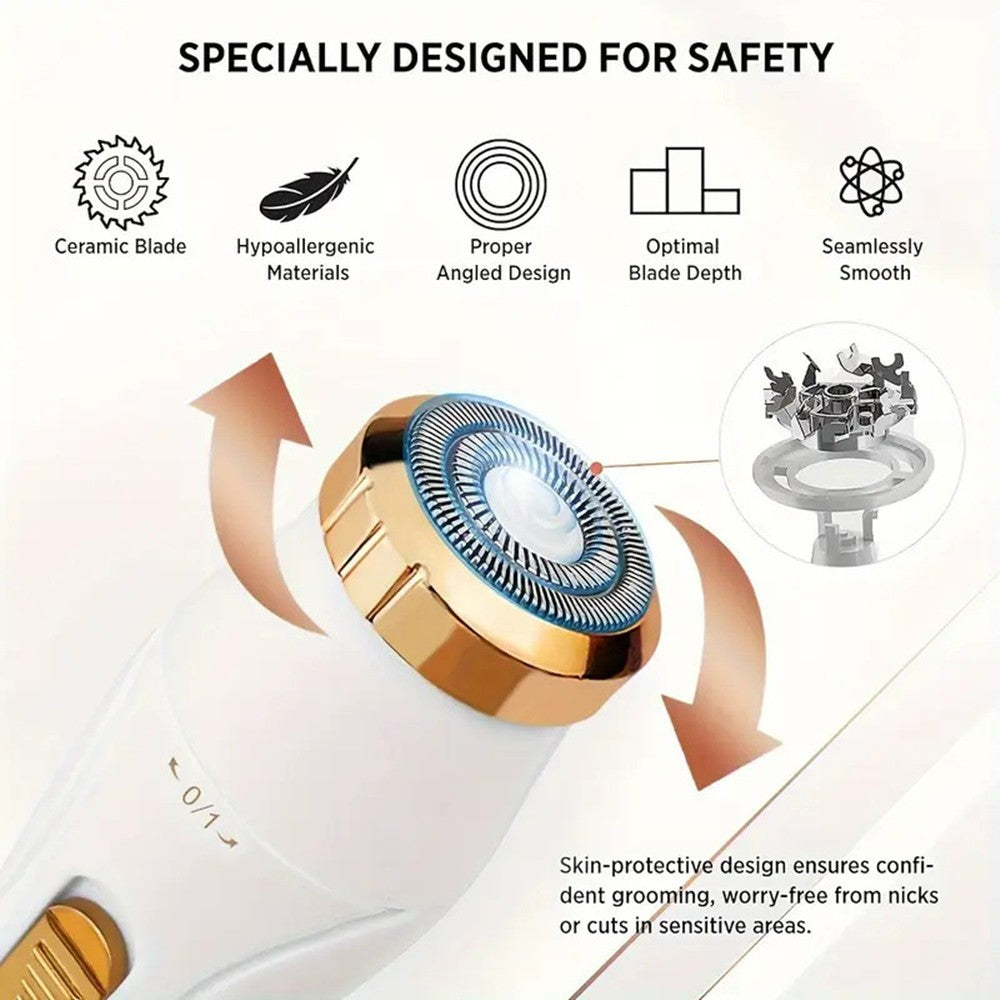 Women’s Rechargeable Electric Nose Ear Eyebrow Hair Trimmer - Waterproof USB Shaver