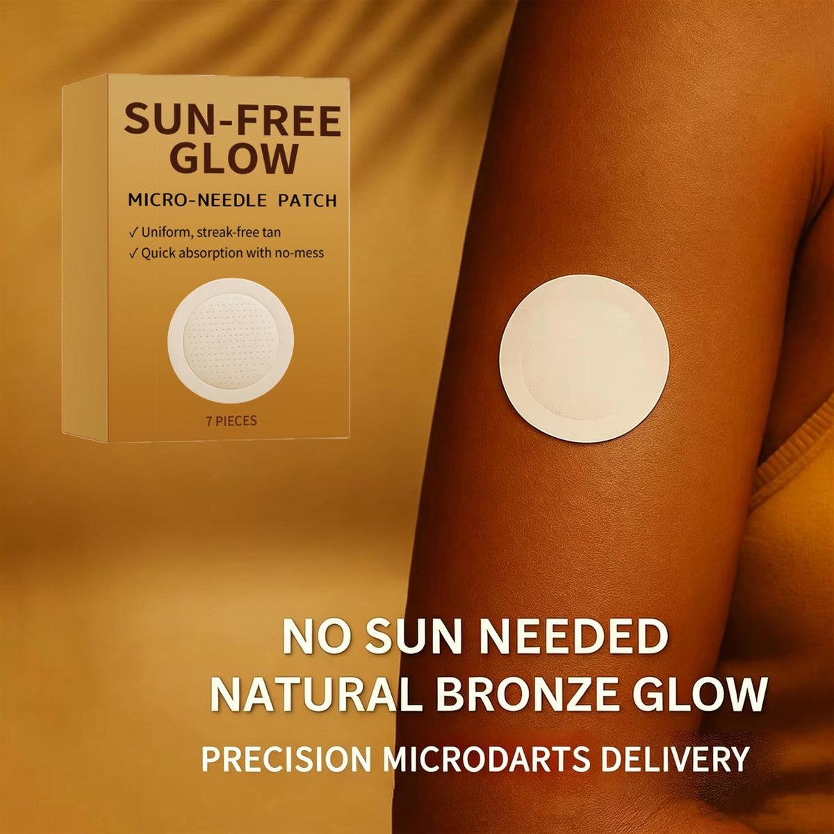 Self-Tanning Micro-Needle Patches - Natural Sunless Glow, 7 Pack