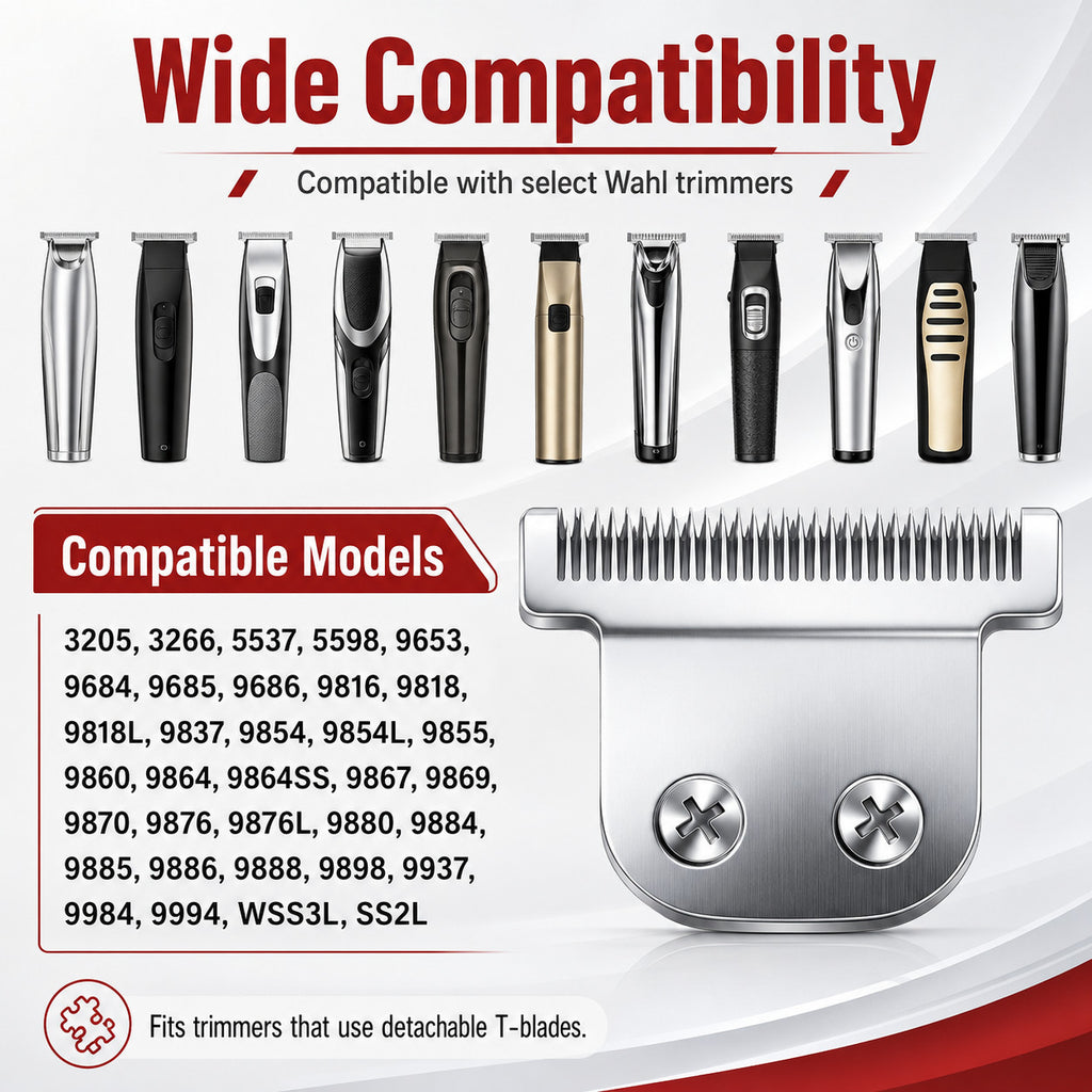 T-Blade Replacement Blade 40mm for Wahl Trimmers - Durable Steel, Heat-Resistant