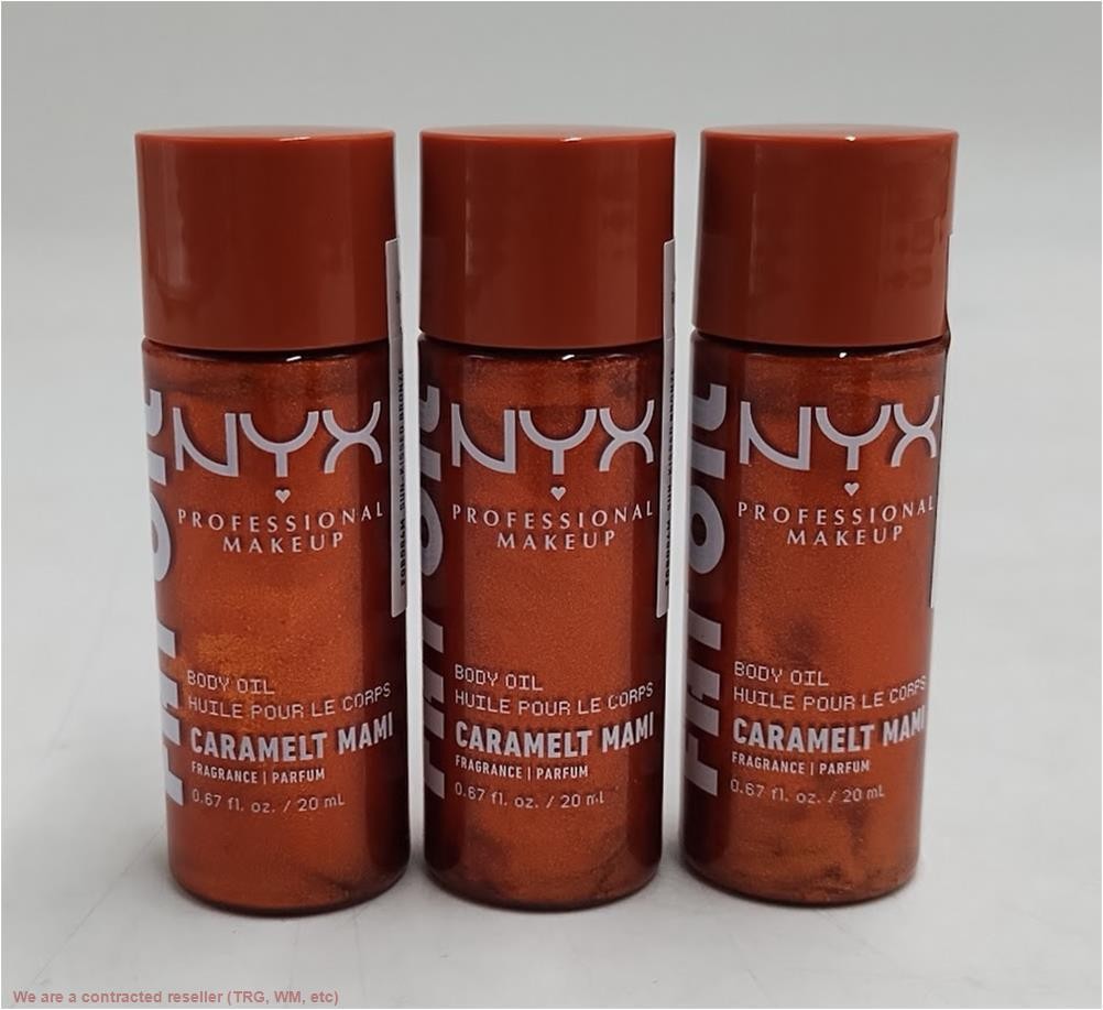 Body Oil Set - Hydrating Caramelt Mami Oil with Almond Scent, 3-Pack