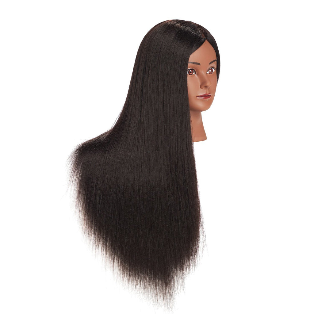 Practice Mannequin Head with Long Synthetic Hair 26-28 Inches for Cosmetology Training