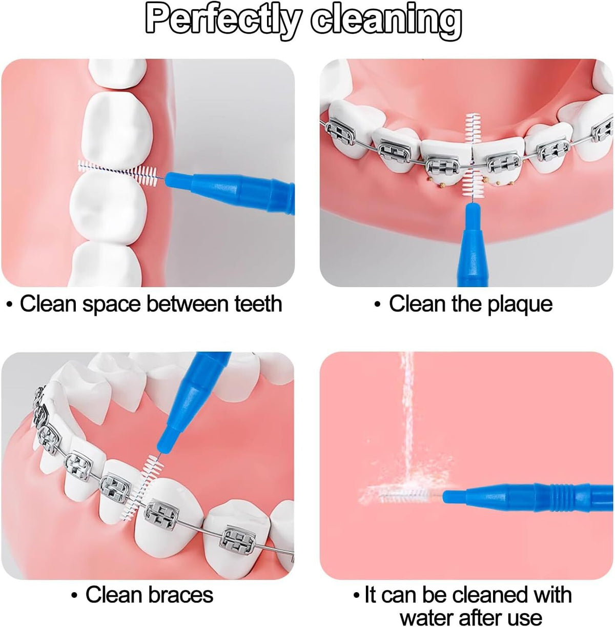 Dental Orthodontic Oral Floss & Interdental Brush Pack for Teeth Cleaning