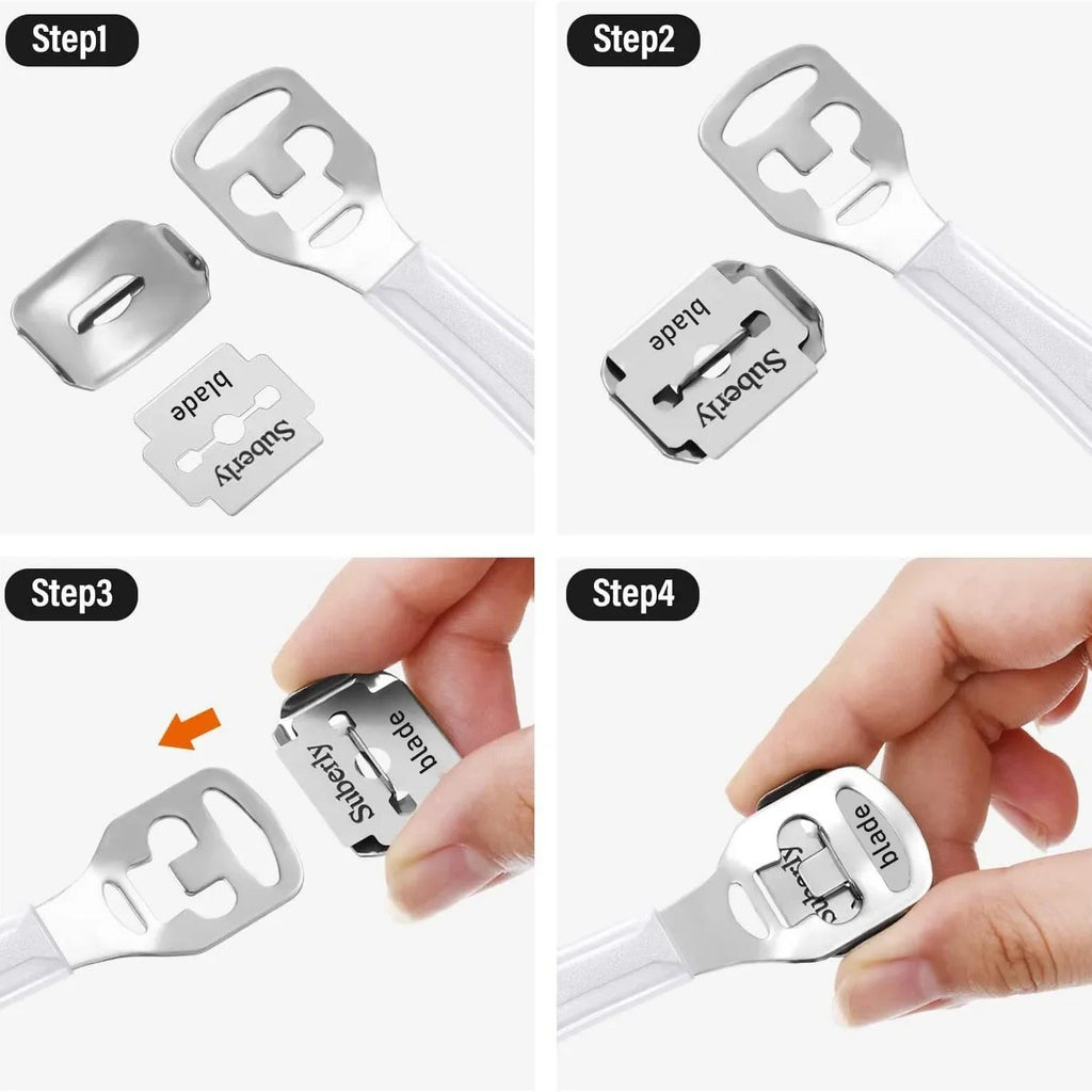 Foot Callus Shaver Heel Hard Skin Remover Pedicure Razor Tool with 10 Blades
