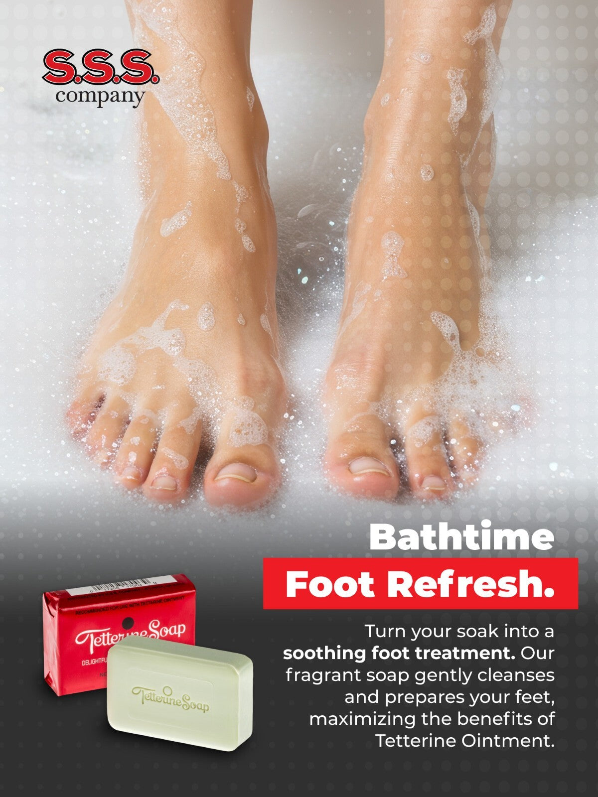 Antifungal Cleansing Bar - 3.25 oz Gentle Skin Soap for Hands & Feet