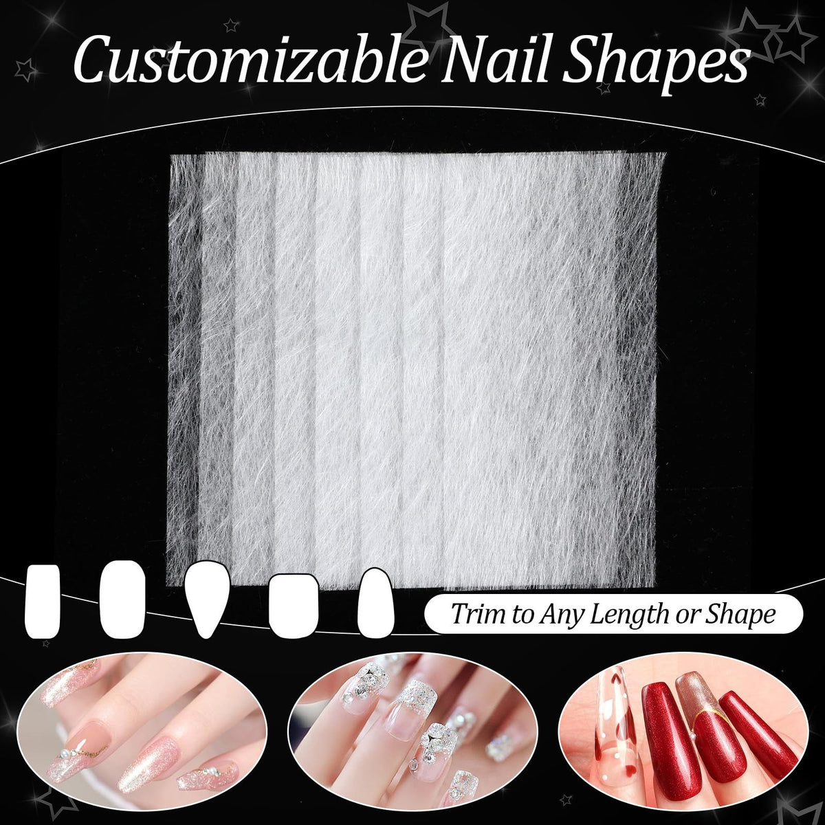 Fiberglass Nail Wraps - 100 White Silk Nail Repair Strips for DIY & Salon Use